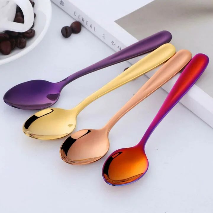 Multicolor 18/10 Dessert Spoons - 8 Piece Set