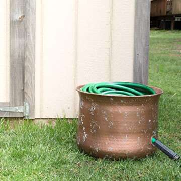Garden Hose Pot Holder | Water Hose Container Pot For Outside or Indoor Use | Expandable Water Hose ...