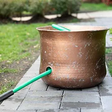 Garden Hose Pot Holder | Water Hose Container Pot For Outside or Indoor Use | Expandable Water Hose Hider Storage Organizer No Lid
