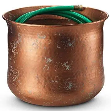 Garden Hose Pot Holder | Water Hose Container Pot For Outside or Indoor Use | Expandable Water Hose Hider Storage Organizer No Lid