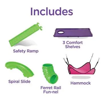 Kaytee My First Home Deluxe Multi-Level Habitat with Casters for Pet Ferrets 24" x 24" x 41.5"