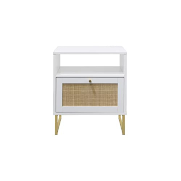 Elegant Nathan James Mina Rattan Accent Table with Storage
