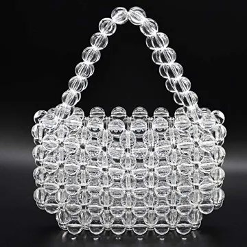 Miuco Women Handmade Beaded Acrylic Bag for Stylish Look