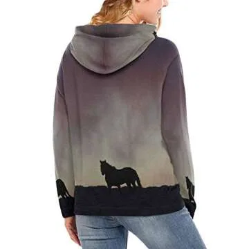 Wild Horse Misty Women's Pullover Hoodies