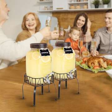 Mustry Glass Drink Dispenser for Easy Party Serving