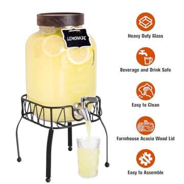 Mustry Glass Drink Dispenser for Easy Party Serving