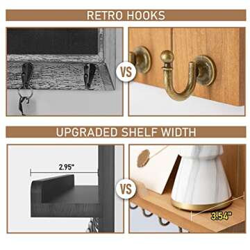 Rebee Vision Decorative Key Holder - Farmhouse Style Wall Organizer