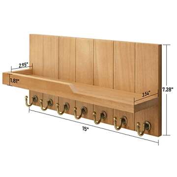 Rebee Vision Decorative Key Holder - Farmhouse Style Wall Organizer