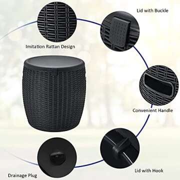 Giantex 9.5 Gallon Wicker Ice Cooler for Outdoor Parties