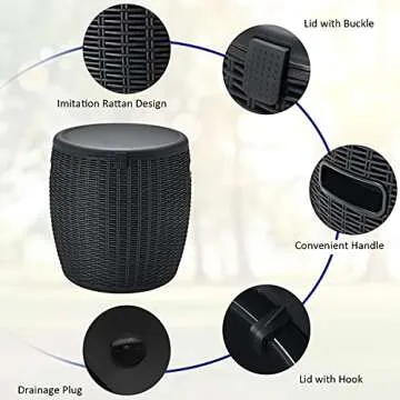 Giantex 9.5 Gallon Wicker Ice Cooler for Outdoor Parties