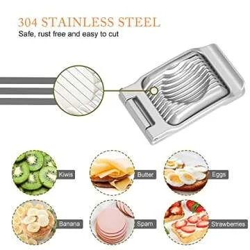 MCIJRJOI Egg Slicer, Multipurpose 304 Stainless Steel Wire Egg Slicer for Hard Boiled Eggs, Aluminum...