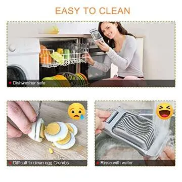 MCIJRJOI Egg Slicer, Multipurpose 304 Stainless Steel Wire Egg Slicer for Hard Boiled Eggs, Aluminum Egg Cutter Heavy Duty Slicer