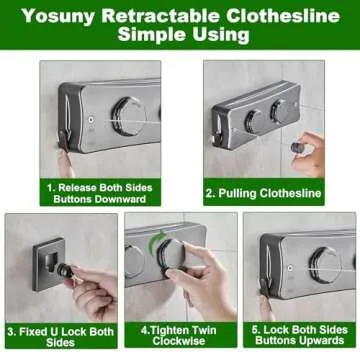 Yosuny 16.7Ft Retractable Clothesline for All Drying Needs