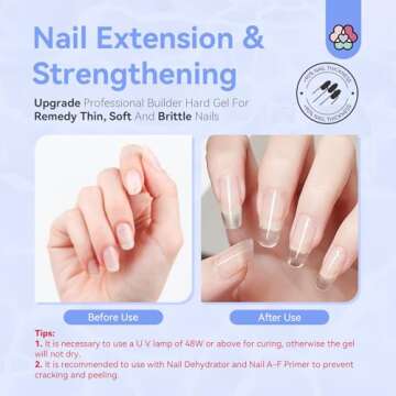SAVILAND Builder Nail Gel Kit - 60g Clear Nail Extension Gel Set Nail Strengthen Nail Art Manicure S...