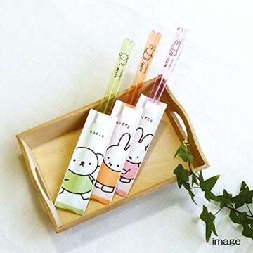 Dick Bruna 490583 Miffy Clear Chopsticks 9.1 inches (23 cm) Miffy Cotton, Light Pink, Made in Japan