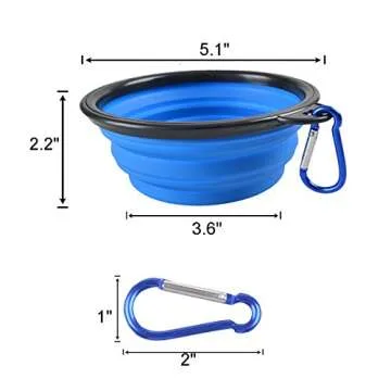 Collapsible Dog Bowls - Portable 4 Pack for Travel and Hiking