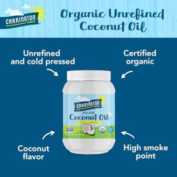 Carrington Farms Organic Virgin Cold Pressed Coconut Oil for Cooking, Unrefined & Nutrient Dense, MC...