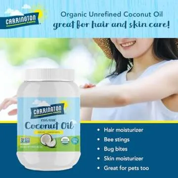 Carrington Farms Organic Virgin Cold Pressed Coconut Oil for Cooking, Unrefined & Nutrient Dense, MCT Oil for Hair & Skin, Non-GMO, Vegan & Gluten-Free, Perfect for Baking & Sautéing, 54 Fl Oz