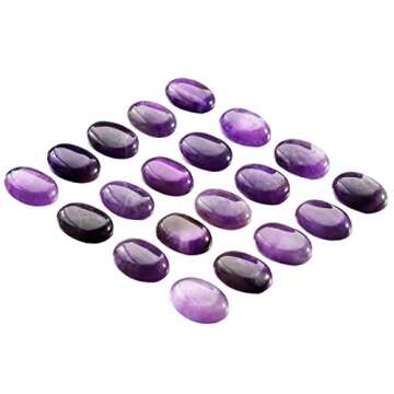 mookaitedecor 12pcs Amethyst Oval Cabochon Gemstone CAB Flatback Stone for Jewelry Making, 13x18mm