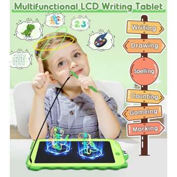 AiTuiTui LCD Writing Tablet Kids Toys for Girls Boys Age 2-3 Gift Ideas, Dinosaur Colorful Doodle Bo...