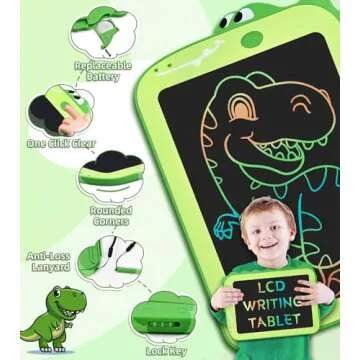 AiTuiTui LCD Writing Tablet Kids Toys for Girls Boys Age 2-3 Gift Ideas, Dinosaur Colorful Doodle Board Educational Learning Toys for Children 3 4 5 6 7 8 Year Old, Toddler Drawing Pad Travel Toys