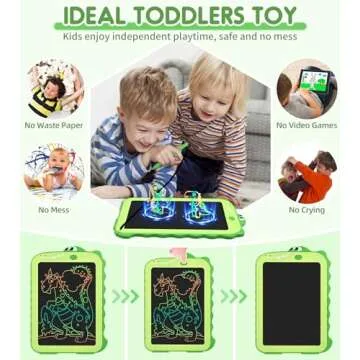 AiTuiTui LCD Writing Tablet Kids Toys for Girls Boys Age 2-3 Gift Ideas, Dinosaur Colorful Doodle Board Educational Learning Toys for Children 3 4 5 6 7 8 Year Old, Toddler Drawing Pad Travel Toys