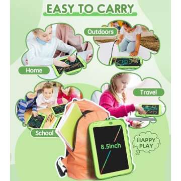 AiTuiTui LCD Writing Tablet Kids Toys for Girls Boys Age 2-3 Gift Ideas, Dinosaur Colorful Doodle Board Educational Learning Toys for Children 3 4 5 6 7 8 Year Old, Toddler Drawing Pad Travel Toys