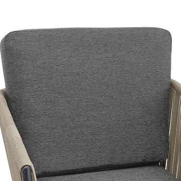 Barton 3 Pieces Wicker Chair Set w/Glass Table Gray Outdoor Patio Furniture Wicker Rattan Modern Conversation Chat Seating