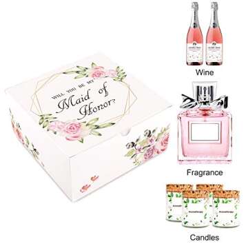 Moretoes 10pcs Bridesmaid Proposal Boxes with Ribbon, 2 Maid of Honor Boxes and 8 Will You Be My Bridesmaid Boxes for Bridesmaid Gifts