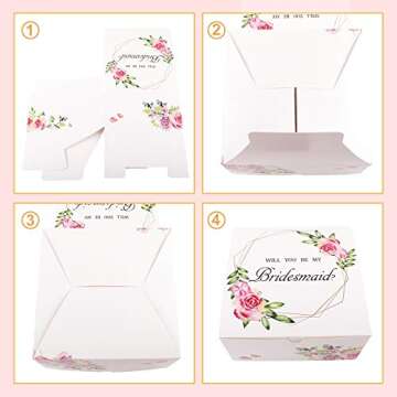 Moretoes 10pcs Bridesmaid Proposal Boxes with Ribbon, 2 Maid of Honor Boxes and 8 Will You Be My Bridesmaid Boxes for Bridesmaid Gifts