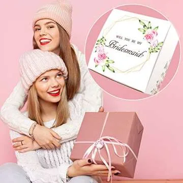 Moretoes 10pcs Bridesmaid Proposal Boxes with Ribbon, 2 Maid of Honor Boxes and 8 Will You Be My Bridesmaid Boxes for Bridesmaid Gifts