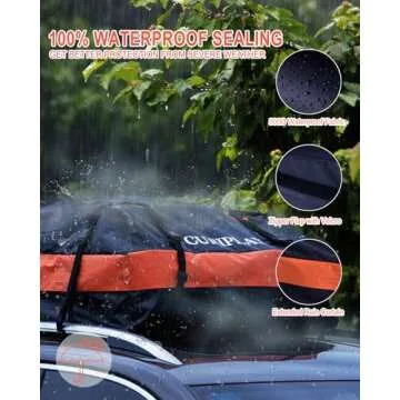 Rooftop Cargo Carrier, Car Roof Cargo Carrier, 15 Cubic Feet Roof Cargo Carrier, Car Roof Storage, Waterproof Car Roof Bag, Cargo Carrier for Top of Vehicle Luggage, Car Top Carrier Without Roof Rack