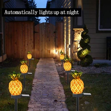 Charming Garden Decor Solar Pineapple Lights - 2 Pack