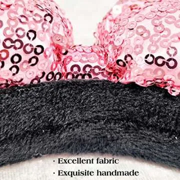 FACHPINT 2pcs Gold/Pink Mouse Ear for Women & Girl, Mouse Ears Adult for Party Decoration Headwear Accessories