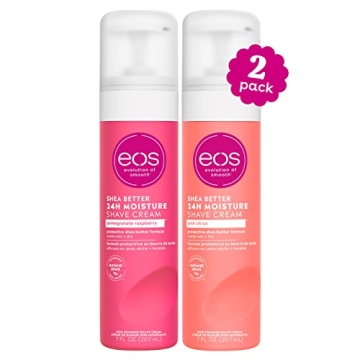 eos Shea Better Shaving Cream for Women Variety Pack - Pomegranate Raspberry + Pink Citrus, Shave Cr...