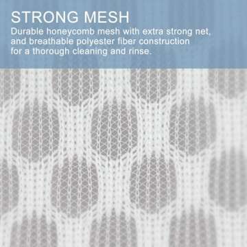 3Pcs Durable Honeycomb Mesh Laundry Bags for Delicates 9 x 12 Inches (3 Small)