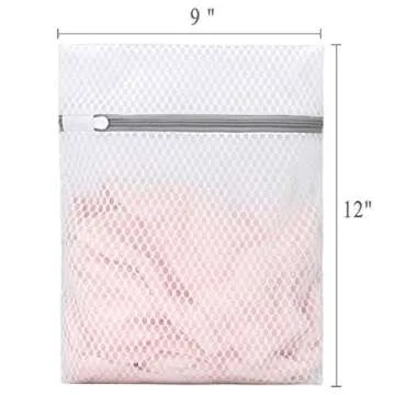 3Pcs Durable Honeycomb Mesh Laundry Bags for Delicates 9 x 12 Inches (3 Small)