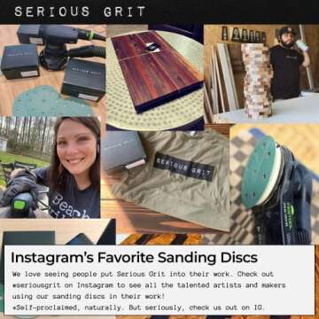 Serious Grit - 5-Inch 9-Hole 120 Grit Sanding Discs - Heavy-Duty Hook & Loop Film Discs - Sandpaper for Random Orbital Sanders - 50 Pack Box
