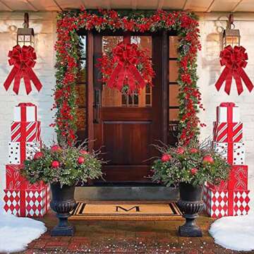 Red Berry Christmas Garland Decor for Home Berry Garland Decor for Indoor Outdoor Holiday Christmas Dinner Party Christmas Garden Decorations