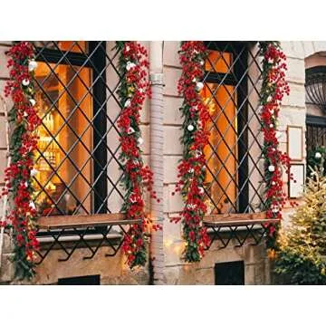Red Berry Christmas Garland for Festive Holiday Decor