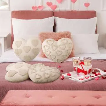 Suzile Heart-Shaped Throw Pillow Set for Valentine's Day