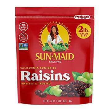 Sun-Maid California Sun-Dried Raisins - (2 Pack) 32 oz Resealable Bag - Dried Fruit Snack for Lunche...