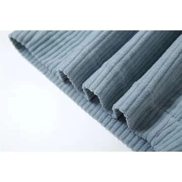 Monkay Women's Corduroy Pants Y2k Vintage Wide Leg Pants Mid Waist Elastic Waist Loose Fit Straight Pockets Trousers (Khaki,Large)