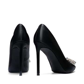 DREAM PAIRS Women's High Heels for Women Classic Pointed Closed Toe Heels Sexy Sparkly Rhinestone Stiletto Pumps Elegant Versatile Wedding Bridal Party Dress Shoes