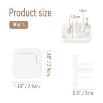 30 Pcs Outlet Covers, Baby Proofing Electrical Protector with Hidden Pull Handle, 3-Prong Improved Safety Plug Covers (White)