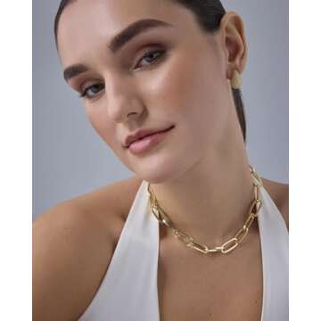 PAVOI Chunky Paperclip Necklace | 14K Gold Plated Design