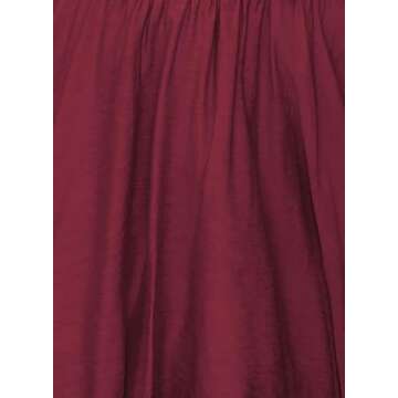 Dokotoo Off Shoulder Summer Dresses for Women 2025 Lantern Sleeve Elastic Waist Wine Red Dress Casual Ruffle A-Line Mini Dresses for Wedding Guest Small