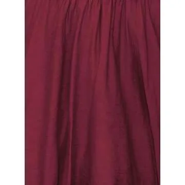 Dokotoo Off Shoulder Summer Dresses for Women 2025 Lantern Sleeve Elastic Waist Wine Red Dress Casual Ruffle A-Line Mini Dresses for Wedding Guest Small