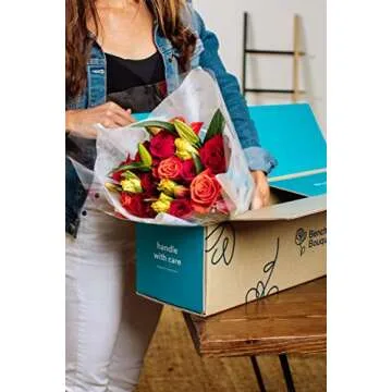 Benchmark Bouquets Big Blooms, Glass Vase Included, Gift Fresh Flowers for Valentine’s Day, Birthd...