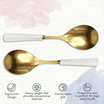 Portmeirion Sophie Conran Gold Serving Spoon | Elegant 10 Inch Kitchen Utensil